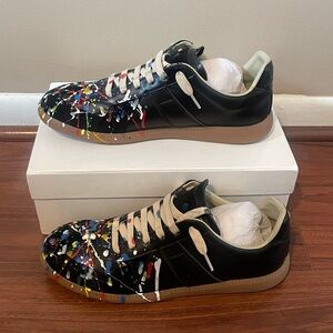 Maison Margiela Black Paint Replica Sneakers